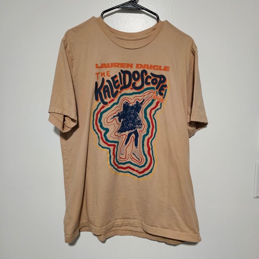 Lauren Daigle The Kaleidoscope Tour T-Shirt XL Tan Concert Graphic Tee 2023